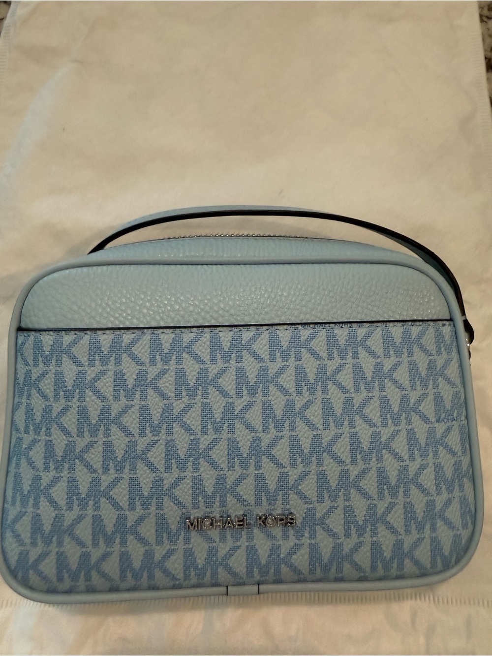 Michael Kors Light Blue MK Signature Crossbody Bag
